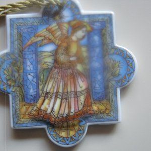 Edna Hibel X'Mass ornament "Firenze" Florance porcelain 2 sided 1994  An Angel